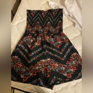 Floral black romper